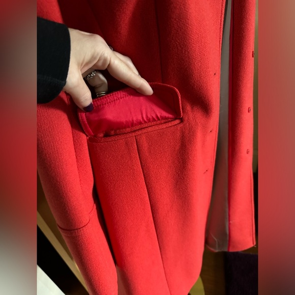 NWT JCrew long wool winter coat in bright salsa orange size 4 - Picture 4 of 7